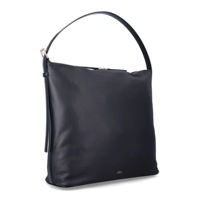 Apc A.p.c. Vera Maxi Smooth Leather Bag In Black