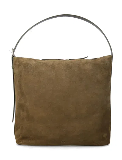 Apc A.p.c. Vera Maxi Suede Bag In Brown