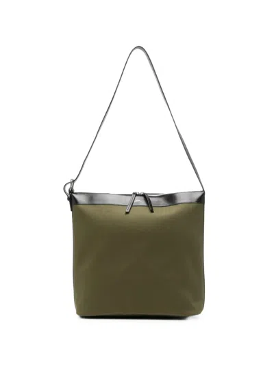 A.p.c. Vera Maxi Two-tone Shoulder Bag In Green