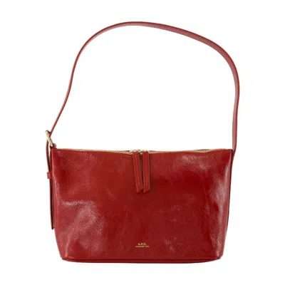 APC VERA SHOULDER BAG - LEATHER - RED