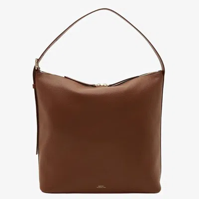 Apc A.p.c. Vera Shoulder Bag In Brown