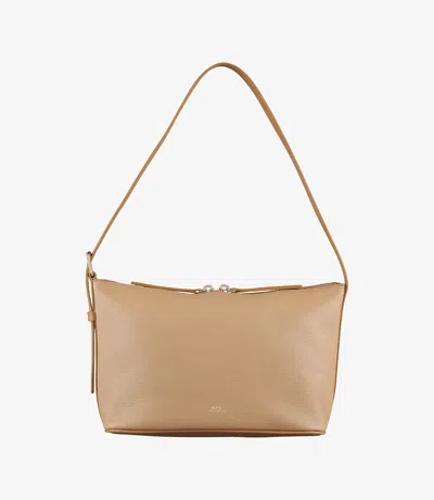 Apc Sac Vera Leather Shoulder Bag In Peanut