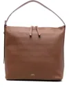 Apc A.p.c. Vera Shoulder In Grained Leather Bags In Brown