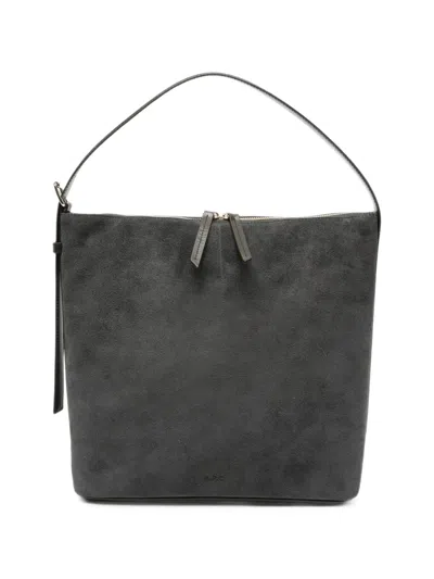 A.p.c. Vera Suede Shoulder Bag In Gray