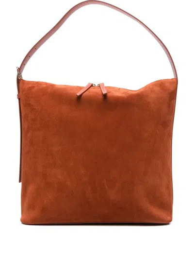 Apc Vera Suede Tote Bag In Orange