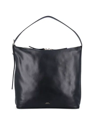 A.p.c. Vera Maxi Shoulder Bag With Adjustable Strap In Black