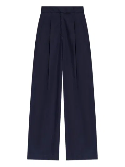 Apc A.p.c. Veronica Pleated Cotton Trousers Clothing In Blue