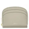 Apc A.p.c. Vert Taupe Demi-lune Mini Compact Coin Purse In Brown