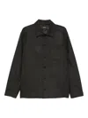 Apc A.p.c. Button-up Jacket With Structured Collar And Chest Pocket In Black