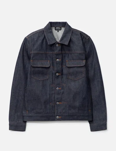 Apc A.p.c. Classic Indigo Denim Jacket With Structured Silhouette In Blue