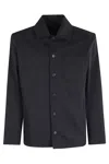 Apc A.p.c. Button-up Jacket With Structured Collar And Chest Pocket In Black