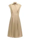 Apc A.p.c. Beige Midi Dress In Cotton In Beige