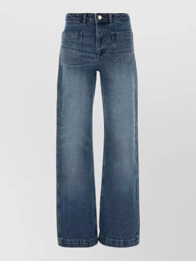 A.p.c. Victoria High Rise Wide Leg Denim Jeans In Blue