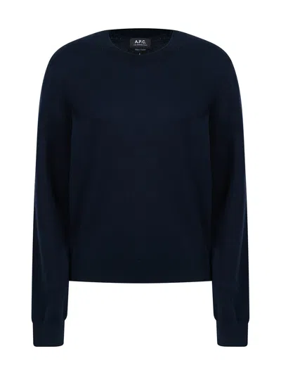 Apc Pullover Victoria Con Logo Ricamato In Blue