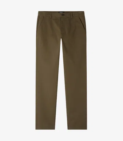 Apc A.p.c. Khaki Workwear Trousers With Adjustable Waist In Gray