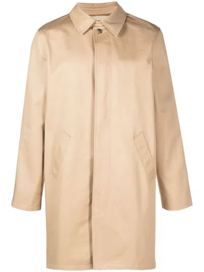 Apc A.p.c. Mens Ville Cotton Raincoat In Neutral