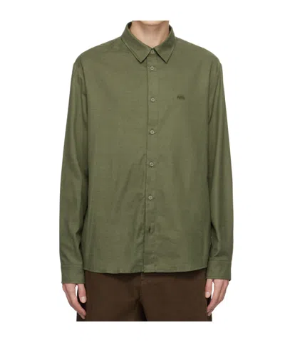 Apc Vincent Cotton Shirt In Green