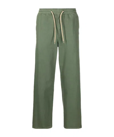 Apc Vincent Tapered Cotton Trousers In Green