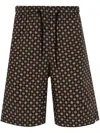Apc Vincento Geometric-pattern Shorts In Black