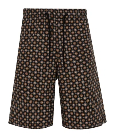Apc Vincento Geometric-pattern Shorts In Black