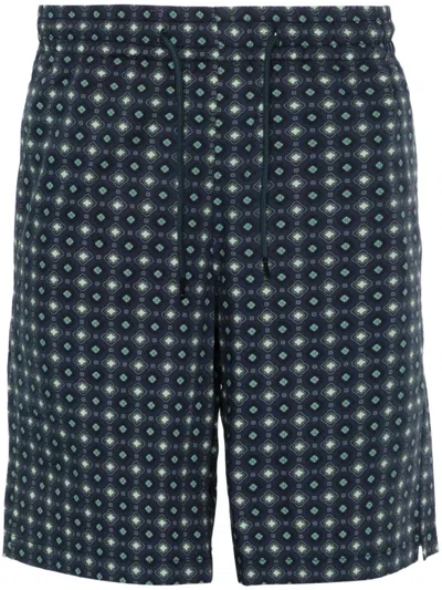 Apc Vincento Geometric-pattern Shorts In Blue