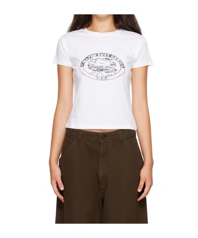 A.p.c. Vintage-effect Camping Logo T-shirt In White