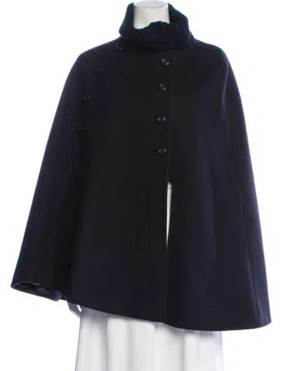 Pre-owned A.p.c. Virgin Wool Cape In Blue