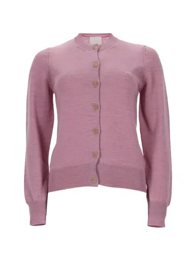 A.p.c. Wool Cardigan Long Sleeves Crew Neck In Pink