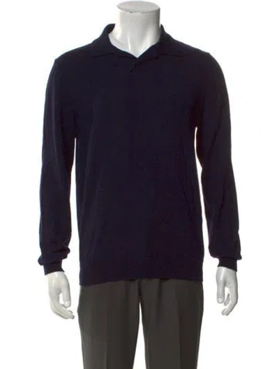 Pre-owned A.p.c. Virgin Wool Collar Pullover In Black