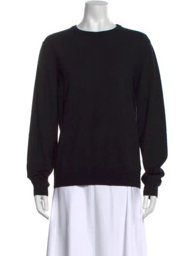 Pre-owned A.p.c. Virgin Wool Crew Neck Sweater In Black