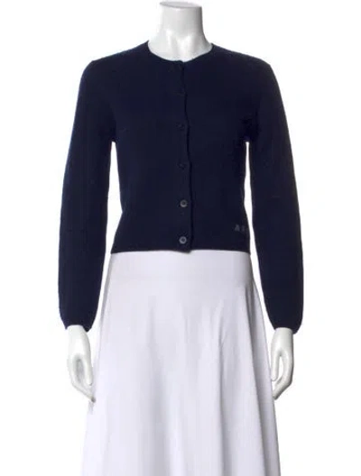 Pre-owned A.p.c. Virgin Wool Crew Neck Sweater In Blue