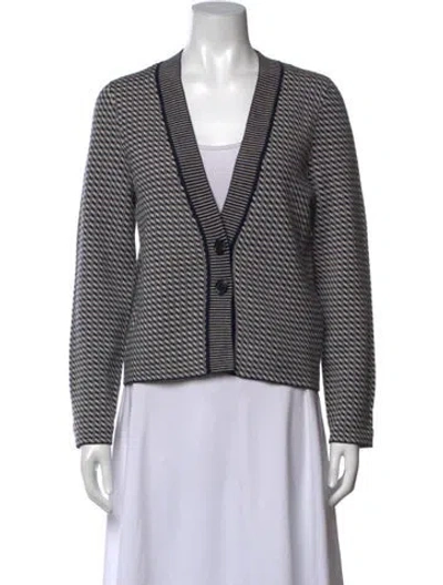 Pre-owned A.p.c. Virgin Wool Houndstooth Print Sweater In Black