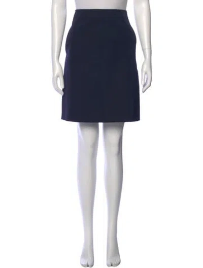 Pre-owned Apc Virgin Wool Knee-length Skirt In Blue