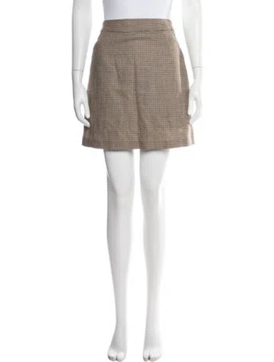 Pre-owned A.p.c. Virgin Wool Mini Skirt In Neutral