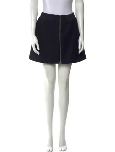 Pre-owned A.p.c. Virgin Wool Mini Skirt W/ Tags In Black
