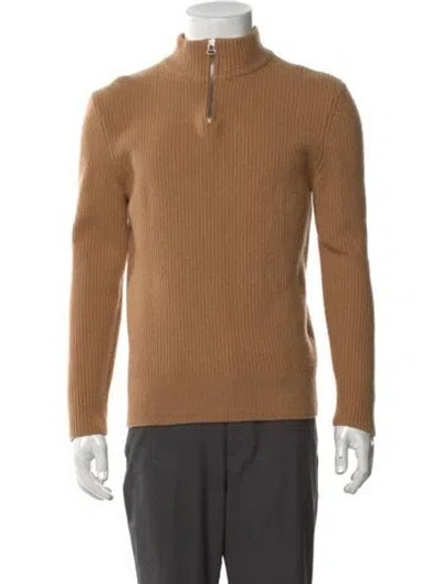 Pre-owned A.p.c. Virgin Wool Mock Neck Pullover In Neutral