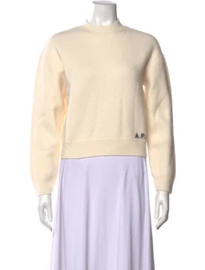 Pre-owned A.p.c. Virgin Wool Mock Neck Sweater In Neutrals