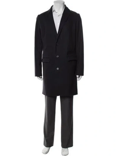 Pre-owned A.p.c. Virgin Wool Overcoat In Blue