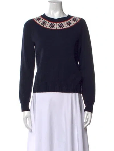 Pre-owned A.p.c. Virgin Wool Patterned Sweater In Blue