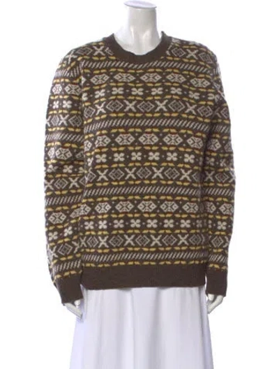 Pre-owned Apc Virgin Wool Printed Sweater In Brown