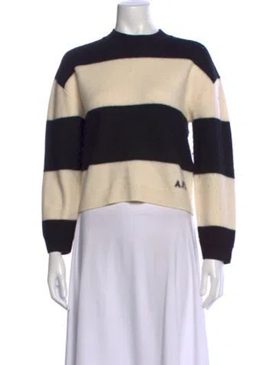 Pre-owned A.p.c. Virgin Wool Striped Sweater In Neutral