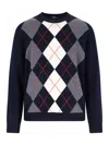 Apc A.p.c. Blue Check Pattern Virgin Wool Sweater In Blue