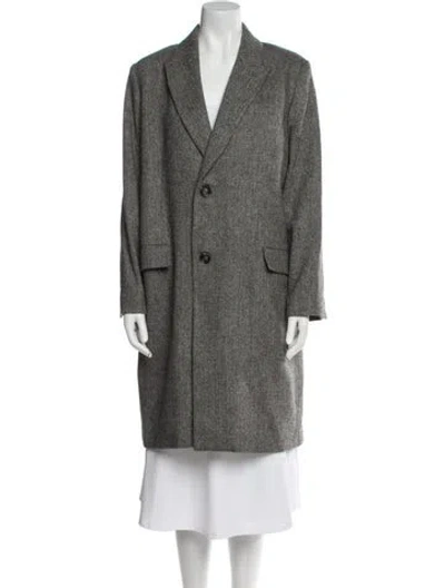 Pre-owned Apc Virgin Wool Tweed Pattern Coat In Gray