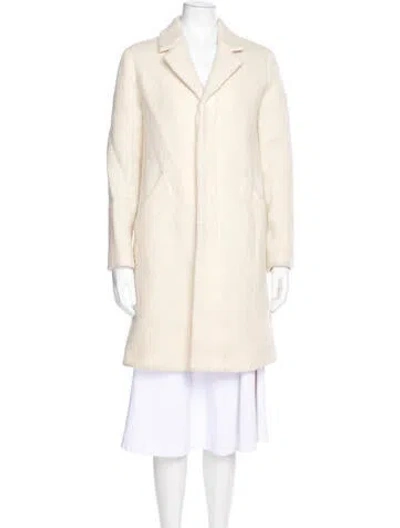 Pre-owned A.p.c. Virgin Wool Tweed Pattern Coat In Neutrals