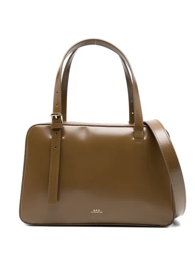 Apc Virgine Box Buckle-detail Tote Bag In Brown