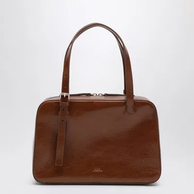 Apc A.p.c.  Virginia Box Bag Coffee Color In Leather