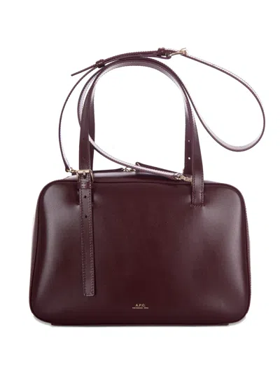 A.p.c. A. P.c. Mini Cowhide Bag For Women In Burgundy