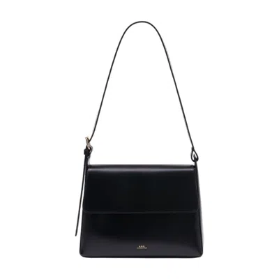 A.p.c. Virginie Flap Shoulder Bag  Leather Black