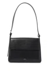 Apc Sac Virginie Flap Leather Shoulder Bag In Black