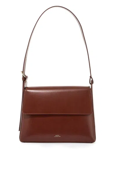 Apc Virginie Leather Shoulder Bag In Brown